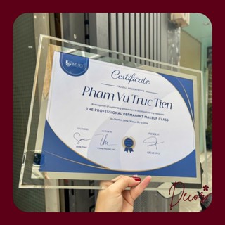 ( HOẢ TỐC HCM ) Khung Ảnh A4 Bằng Khen Để Bàn Mặt Kính Pha Lê Tràn Viền