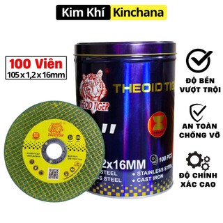 (Hộp 100 viên) Đá cắt sắt ,inox TIGER (105 x 1,2 x 16mm) An Toàn Chất Lượng