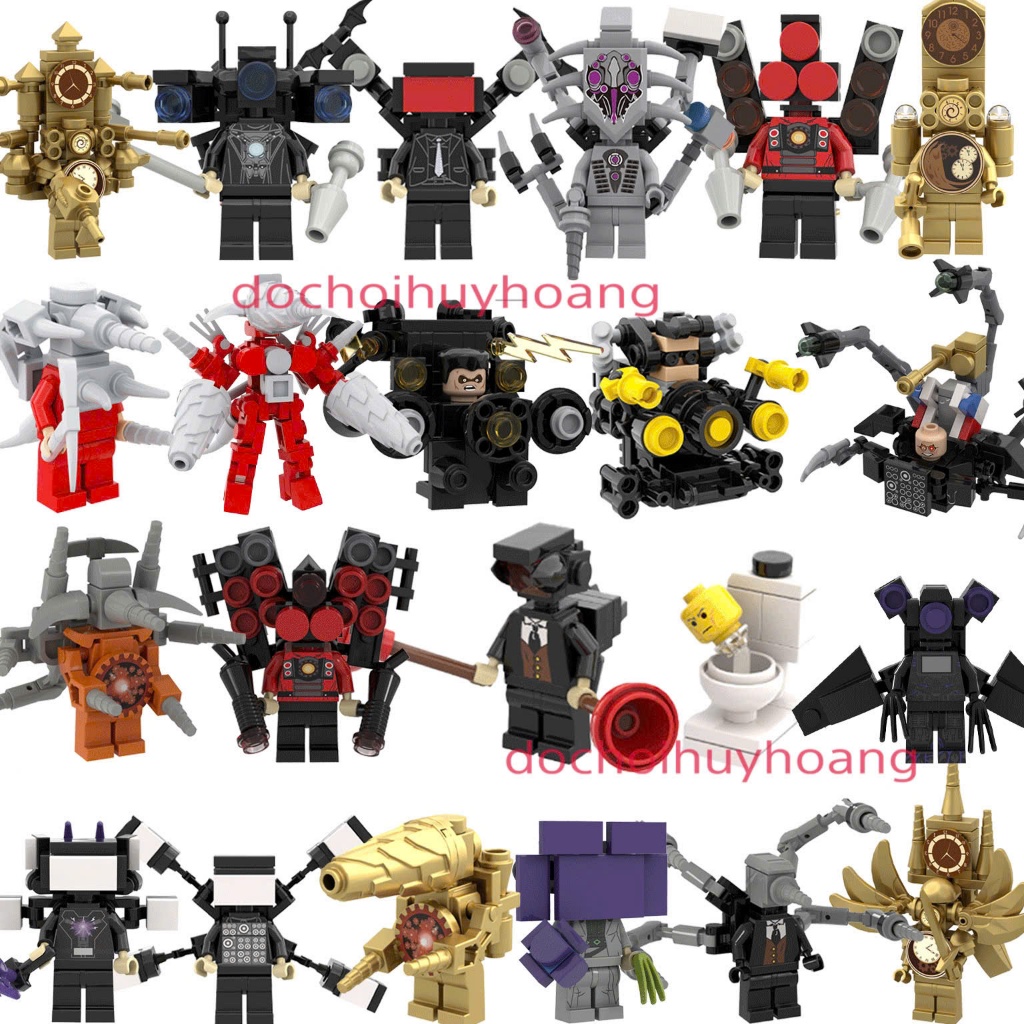 Skibidi Toilet Mô hình Lắp ráp Nhân vật Nhà Vệ Sinh Người Máy Titan Cameraman TV Clock Drill Man Mã 669 731