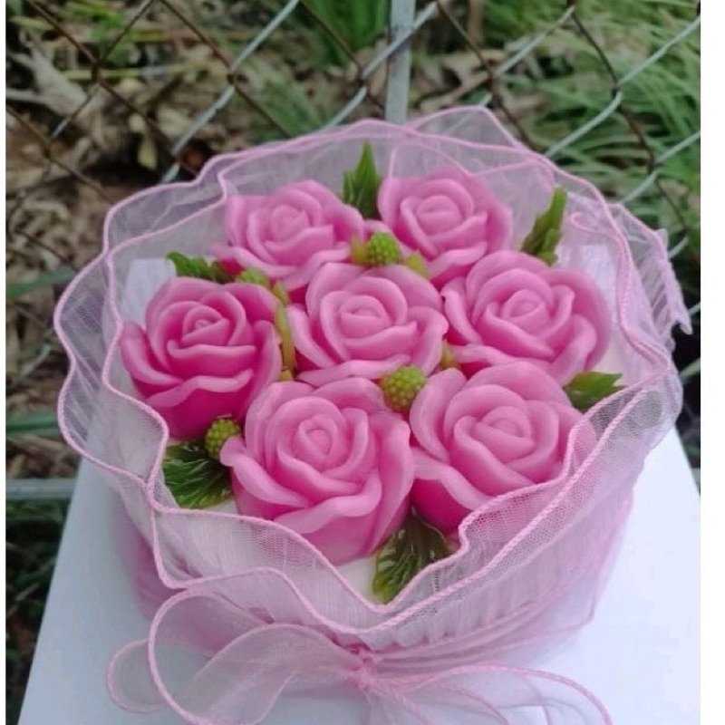 Khuôn silicon hoa hồng nhung h7 làm bánh agar nến thơm