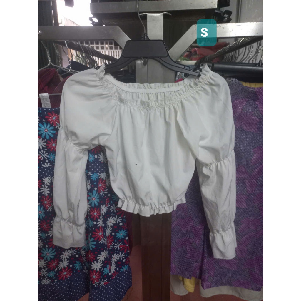 áo kiểu trắng croptop S MS46