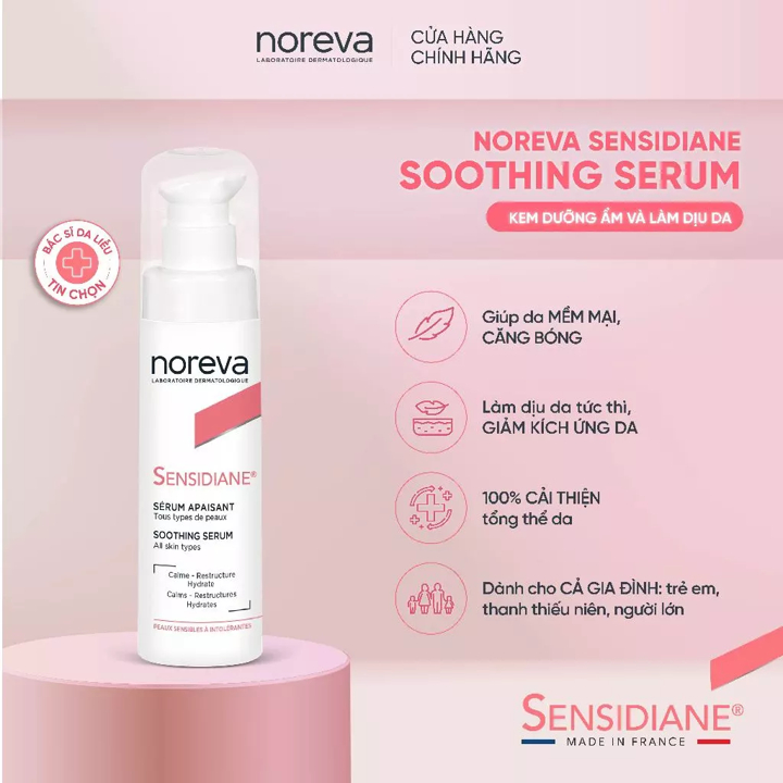Serum Dưỡng Cấp Ẩm Cho Da Nhạy Cảm Noreva Sensidiane Soothing Serum 30ml