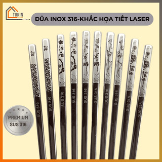  Đũa Inox 316 Set 05 Đôi Đũa Bộ Đũa Ăn Cơm Chống Trơn Trượt Chống Nấm Mốc - TUKINHOME 