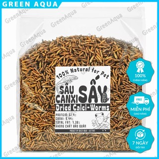 Thức ăn GREEN AQUA - Dried Calci-Worms từ sâu Canxi sấy giàu dinh dưỡng cho Cá, Hamster, Rùa, Bò sát