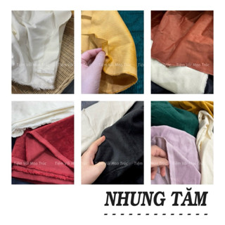 (10 Màu) Vải Nhung tăm 3li - Nhung tăm nhỏ xuất dư | Làm quần xuông nhung, áo khoác bomber nhung, chân váy nhung