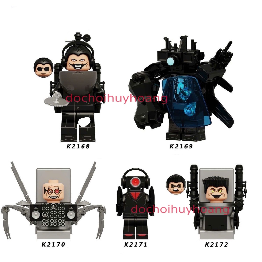 Skibidi Toilet Mô hình Lắp ráp Nhân vật Nhà Vệ Sinh Người Máy Titan Cameraman TV Clock Drill Man Mã K2168 K2172