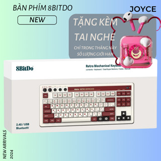 Bàn Phím Cơ 8BitDo Retro Mechanical Keyboard có Bluetooth/2.4G/USB-C, Hot Swap, Aluminum Plate