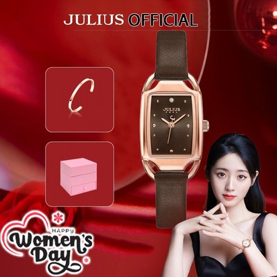 Julius JA-1417 đồng hồ nữ Julius dây da nâu, đồng hồ đeo tay | Julius Official