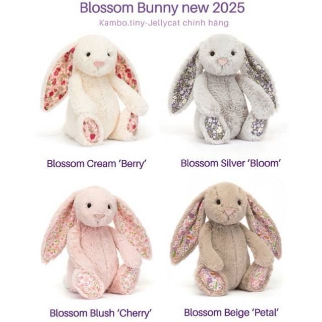    CHÍNH HÃNG Thỏ bông Jellycat tai hoa BLOSSOM BST XUÂN-new 2025 