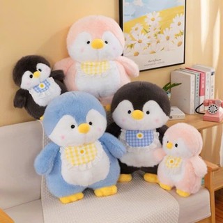 Gấu bông chim cánh cụt đeo yếm - Thú nhồi bông cánh cụt mặc yếm cao cấp dễ thương cho bé