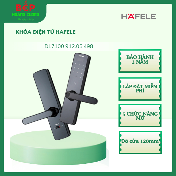 Hafele DL7100 912.05.498 Khóa Điện Tử Cho Cửa Gỗ – Màu Đen – Thiết Kế Nhỏ Gọn – Hàng Chính Hãng