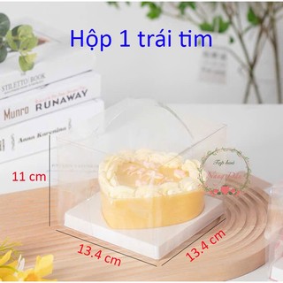Hộp mica trái tim đựng bánh tiramisu - panna cotta - mousse tặng các dịp Lễ Tình nhân, 8/3, 20/10