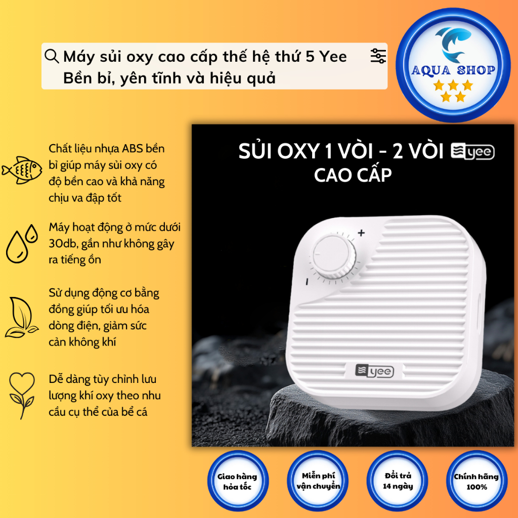 Máy sủi oxy cao cấp thế hệ thứ 5 Yee Bền bỉ, yên tĩnh và hiệu quả