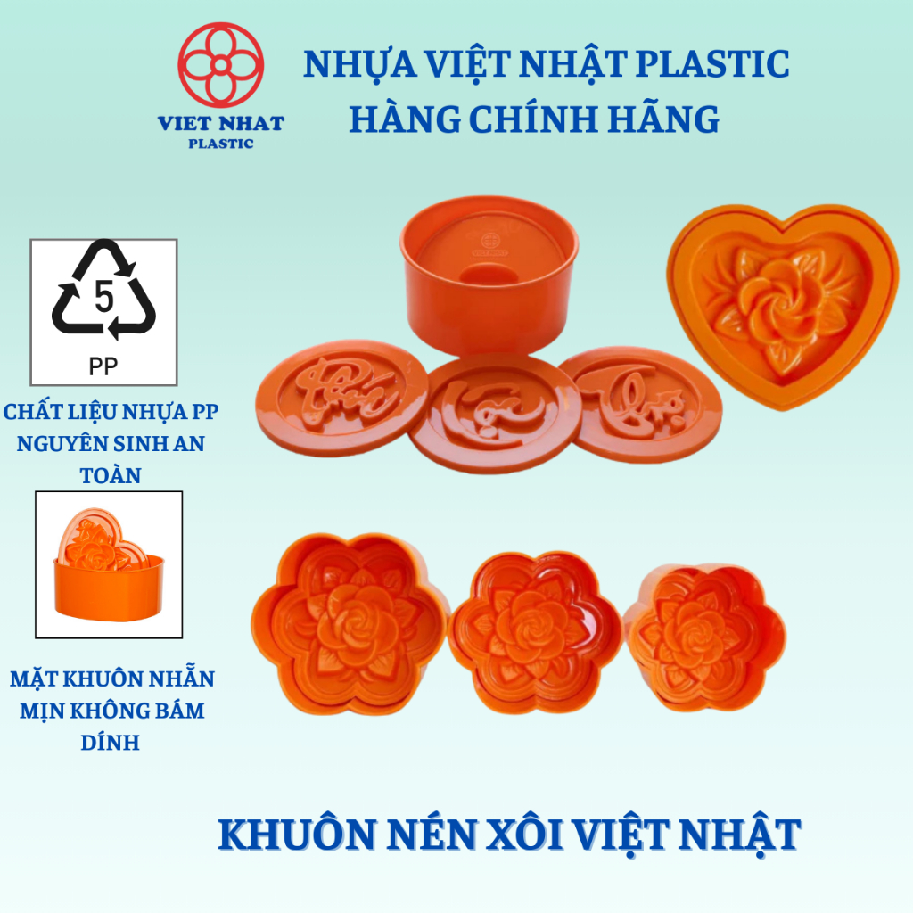 Khuôn nén xôi hình hoa hồng, hình trái tim, hình chữ - Việt Nhật Plastic Official