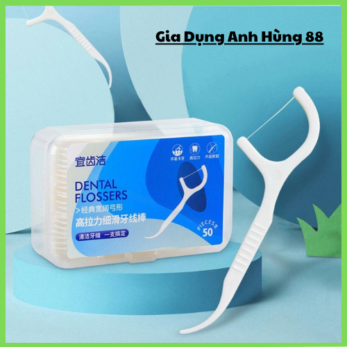 Tăm chỉ nha khoa hộp 50 cái, tăm chỉ nha khoa okamura - GDAH88