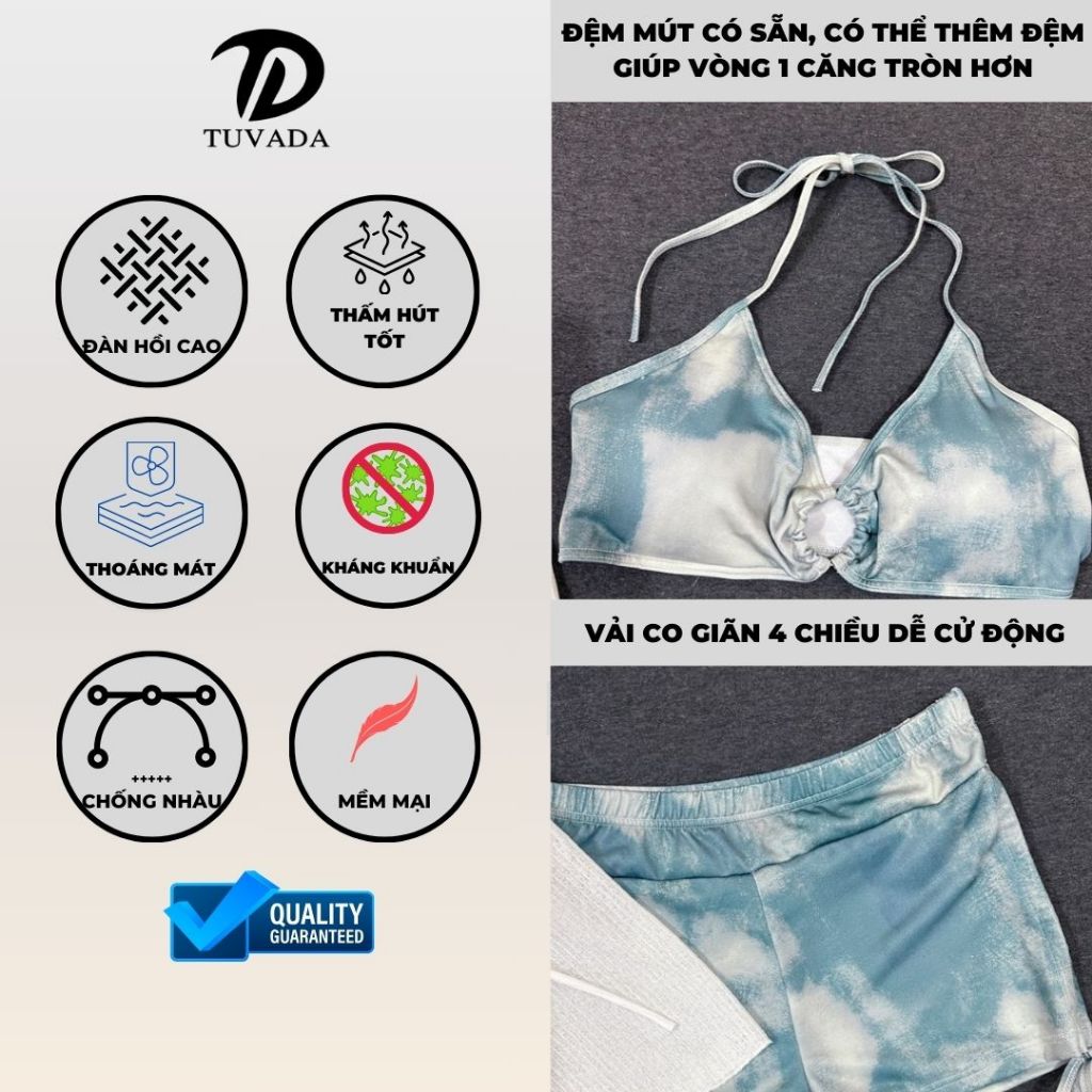 Bikini 2 mảnh bigsize Tuvada, đồ bơi nữ kín đáo 3 chi tiết, bộ đồ đi biển dưới 80kg - BAT37 | BigBuy360 - bigbuy360.vn