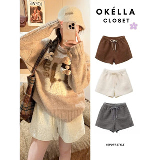 Quần Đùi Nỉ Bông cạp chun có túi, Quần Short Lông mùa đông siêu xinh Okélla