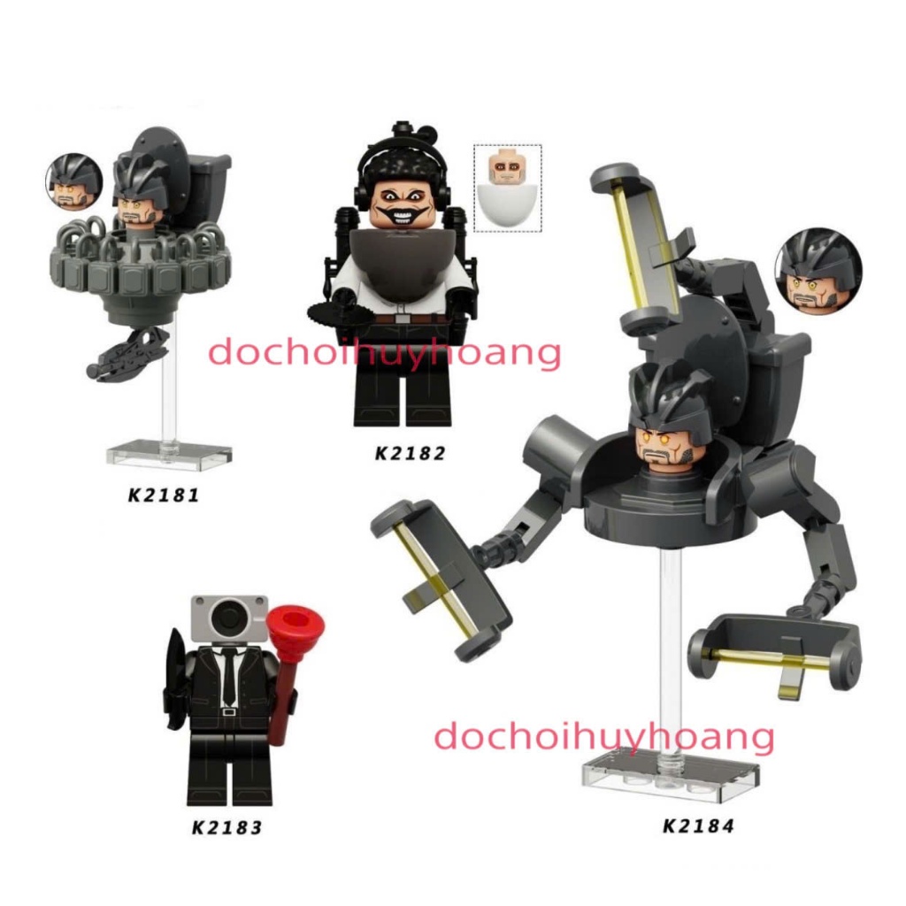 Skibidi Toilet Mô hình Lắp ráp Nhân vật Nhà Vệ Sinh Người Máy Titan Cameraman TV Clock Drill Man Mã K2181 - K2184