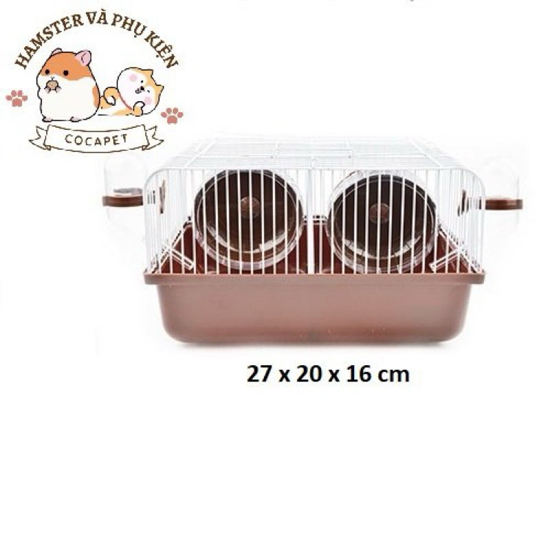 Lồng chuột hamster ngăn đôi (2 wheel bình bát) size nhỏ