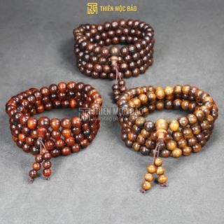 Vòng gỗ 108 hạt 6mm, 8mm - Chuỗi 108 hạt gỗ đeo tay, đeo cổ, niệm Phật cho nam và nữ | Thiên Mộc Bảo