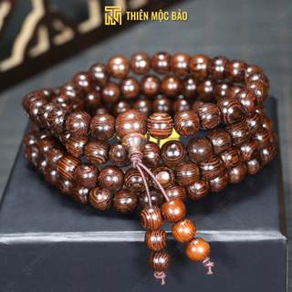 Vòng tay gỗ Mun Đuôi Công 108 hạt 6 li, 8 li - Tràng đeo tay, niệm Phật cho nam nữ | Thiên Mộc Bảo