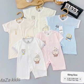 Bộ đồ liền thân cho bé sơ sinh vải petit tăm tre mềm mịn mát phù hợp bé trai bé gái 0-9M _ BD127