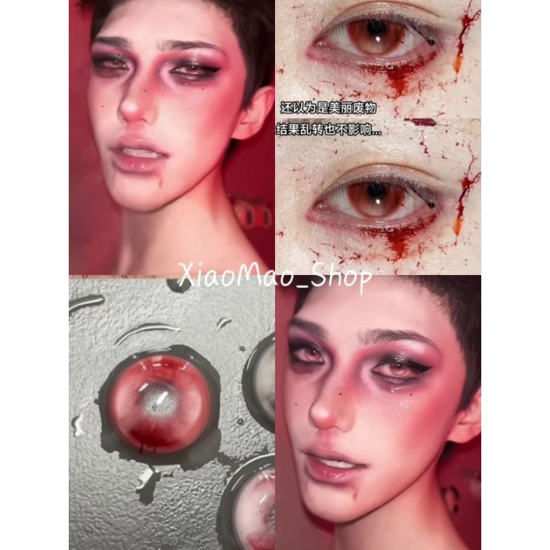 [Sẵn]Ninamond - Bloods Lens đỏ cosplay halloween 1Day