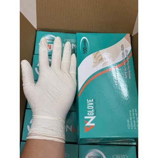 Găng Tay Latex VN GLOVE Có Bột Màu Trắng - Thùng 10 hộp.