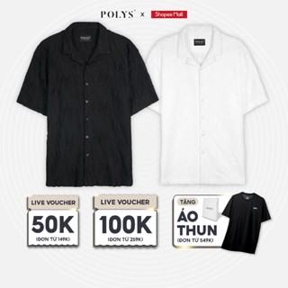 Áo sơ mi nam POLYS Fullbox Vải Thun Dệt Herringbone mềm mịn giãn 4 chiều. Áo sơ mi nam CLASSIC WAVE