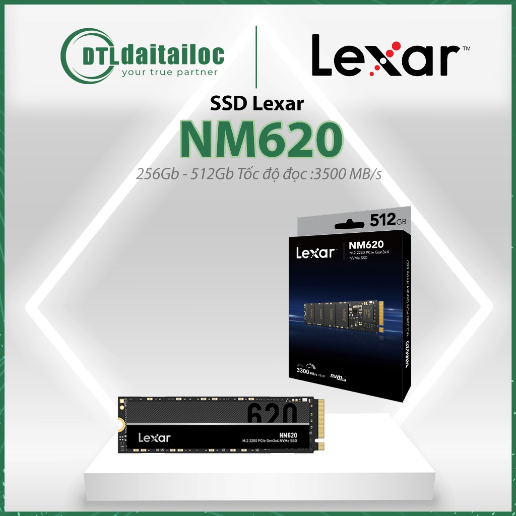 Ổ cứng SSD Lexar NM620 256GB 512GB M2 PCIE Gen 3x4 (LNM620X256G-RNNNG) | Chính Hãng | Bảo hành 60 th