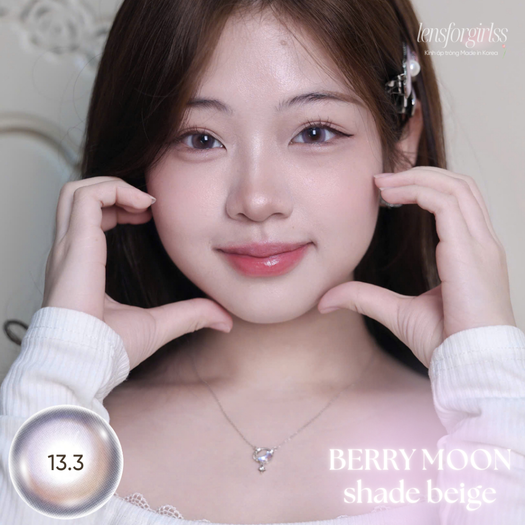 Kính áp tròng GIÃN TRÒNG hiệu ứng ánh trăng BERRY MOON SHADE BEIGE chính hãng HERA | LENSFORGIRLSS | BigBuy360 - bigbuy360.vn