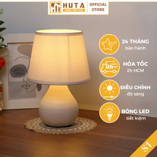 Đèn ngủ để bàn gốm sứ HUTA Light For Life S1 điều chỉnh độ sáng, ánh sáng vàng, bảo hành 24 tháng