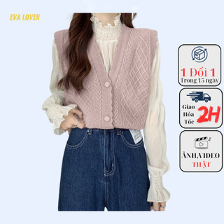  Áo Len Gile Nữ Ghile Cổ Chữ V Màu Trơn Basic Có Cúc Kiểu Hàn Quốc Ulzzang 