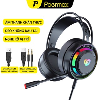 Tai nghe chụp tai có dây gaming Poermax PSH-300 âm thanh chân thực xác định rõ vị trí trong game