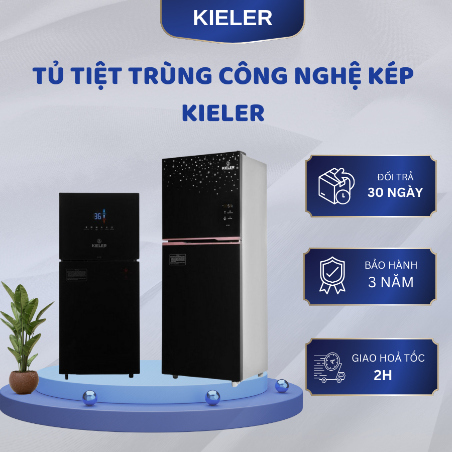 Tủ Tiệt Trùng Kieler 2 ngăn nhiều dung tích - Tiệt trùng kép Bảo hành 3 năm