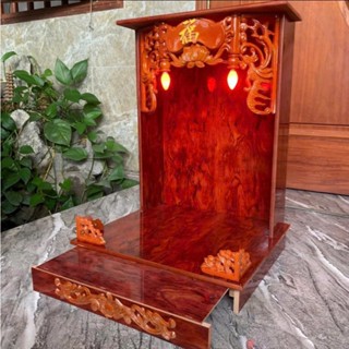Bàn thờ ông địa thần tài MDF mẫu hoa văn 30cm (có hộc kéo) giá rẻ