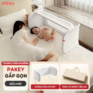 Thanh Chắn Giường Đa Năng Pakey Mới Nhất 2025, Nôi Ngủ Chung Giường Gấp Gọn Bọc Xốp 100% Dày Dặn An Toàn Cho Bé