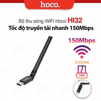 Bộ thu sóng WiFi Hoco HI32 ốc độ truyền tải nhanh 150Mbps, 2.4GHz,kết nối Internet nhanh chóng mượt mà
