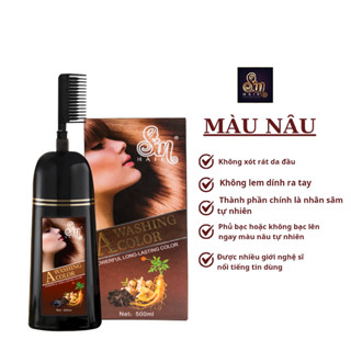 ( Gía sỉ ) Dầu gội phủ bạc SIN HAIR nâu đen 500ml