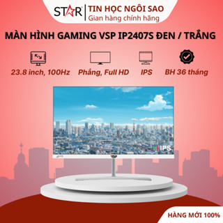 Màn Hình Gaming VSP IP2407S Đen/Trắng | 23.8 inch, Full HD, IPS, 100Hz, 5ms, Phẳng - Bảo hành 36 tháng
