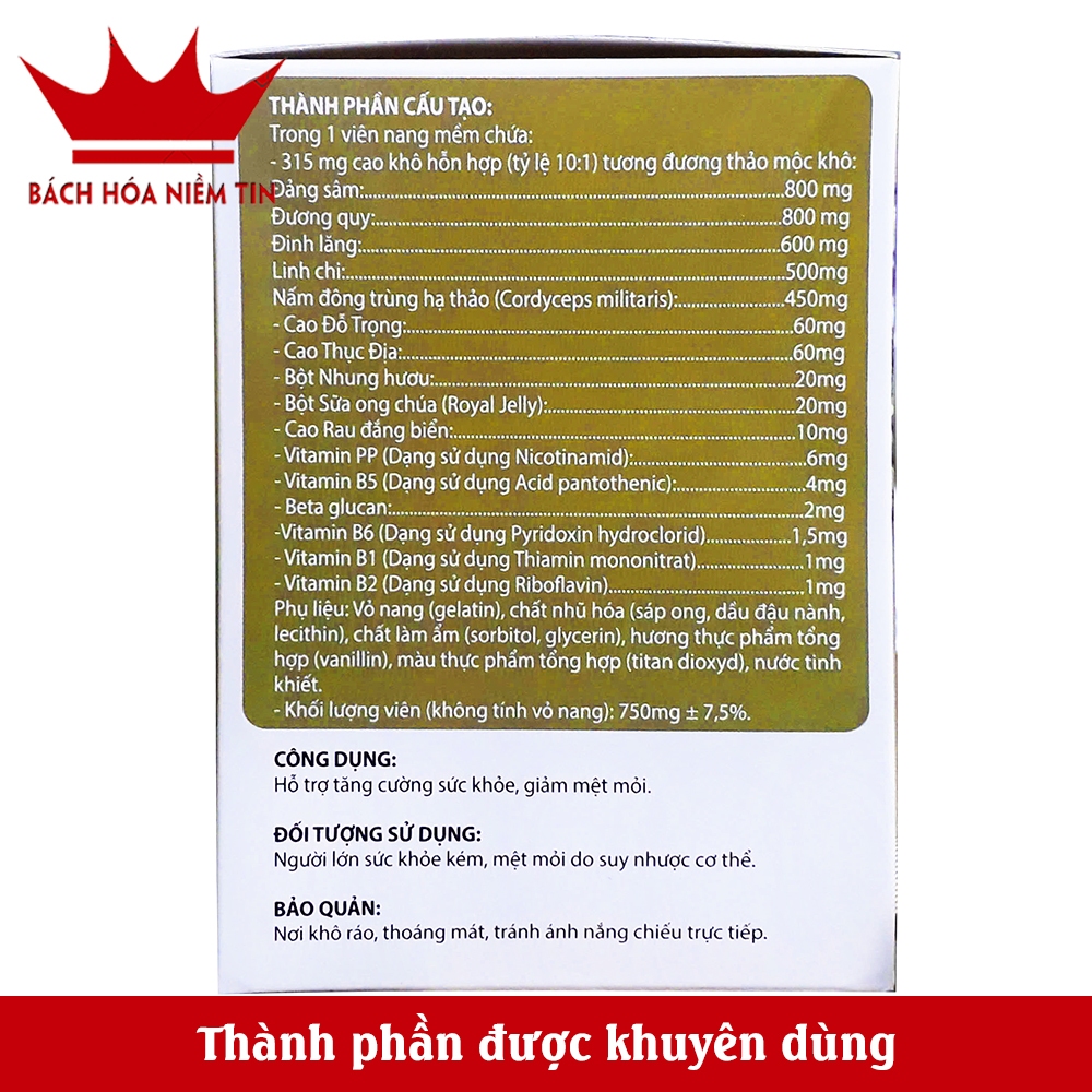 Viên uống giảm mệt mỏi suy nhược cơ thể Multivitamin B20- Giúp tăng cường sức đề kháng, giảm mệt mỏi - Hộp 100v