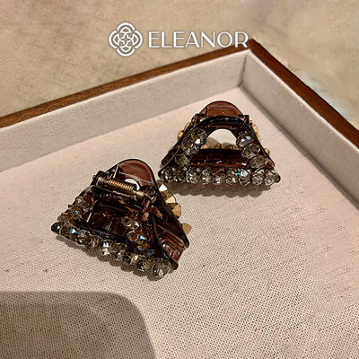 Kẹp tóc nữ càng cua Eleanor Accessories hình tam giác kẹp tóc đính đá phụ kiện tóc 9382