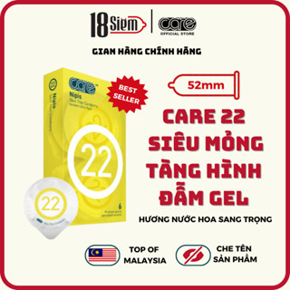 Bao cao su siêu mỏng CARE 22 Hương nước hoa Polo, size 52mm, nhập khẩu Malaysia