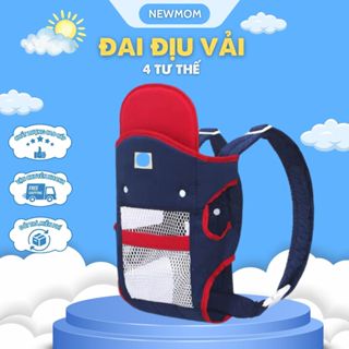 Đai Địu Vải Cho Em Bé Sơ Sinh, Bé tới 36 tháng tuổi, Địu 4 Tư thế Có Đỡ Cổ, An Toàn Ngồi Xe Máy, Trợ Thủ Cho Mẹ