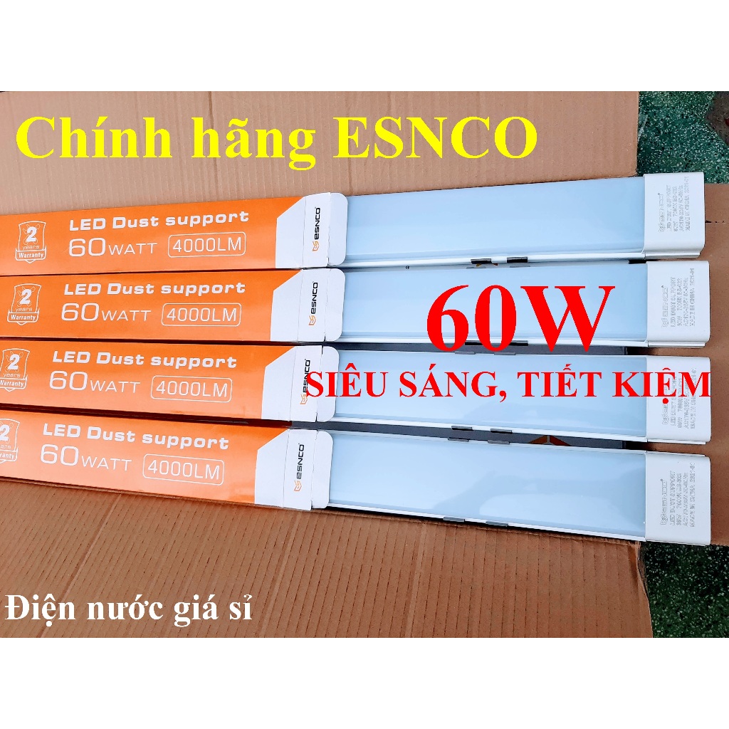 Combo 3 - 5 đèn led bán nguyệt 1m2 60W chính hãng ESNCO ánh sáng trắng 7000K, BH 2 năm