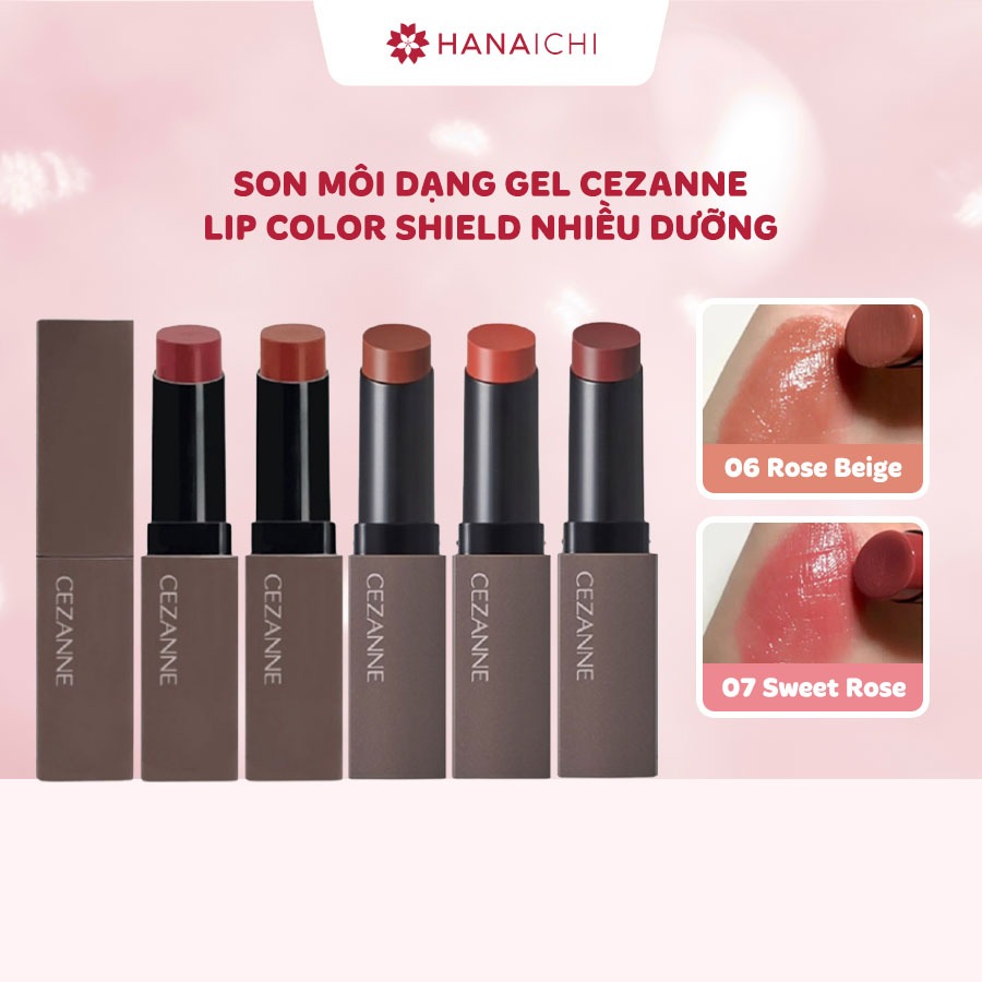 Son môi Cezanne Lip Color Shield dạng gel mềm nhiều dưỡng 3.7g - Nội địa Nhật