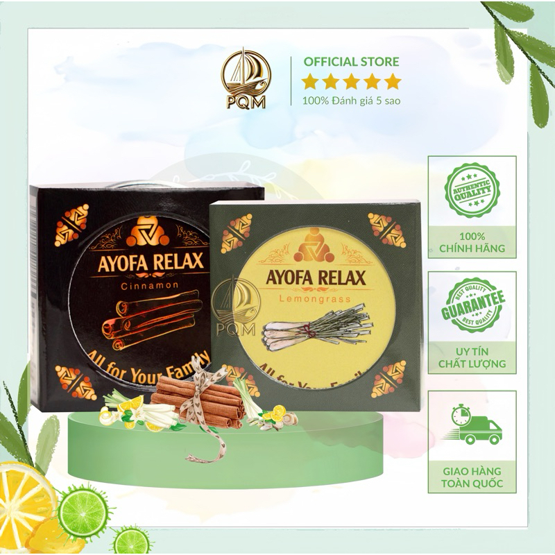 [ QUÀ] Bộ đôi Cao Xoa Bóp Massage Thảo Dược Ayofa Relax Hương Xả và Hương Quế 20G Cải Thiện Đau Nhức