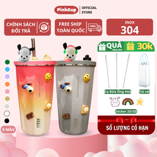 Ly Bình Nước KHẮC TÊN Giữ Nhiệt TYESOO Màu GRADIENT 600ml PinkCup Nóng Lạnh Không Đổ Mồ Hôi Inox 304 Chống Gỉ PC13