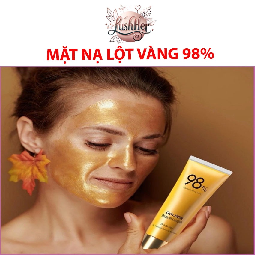 Mặt Nạ Lột Vàng 98% Golden Peel Off Hỗ Trợ Làm Giảm Bã Nhờn Mụn Đầu Đen 80g - Lushher