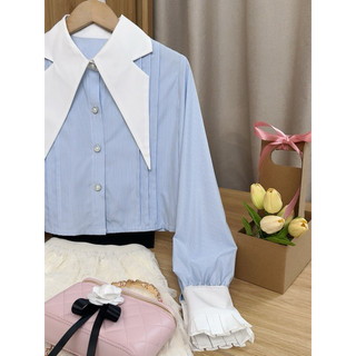áo sơ mi kiểu cổ sen vàng 0002